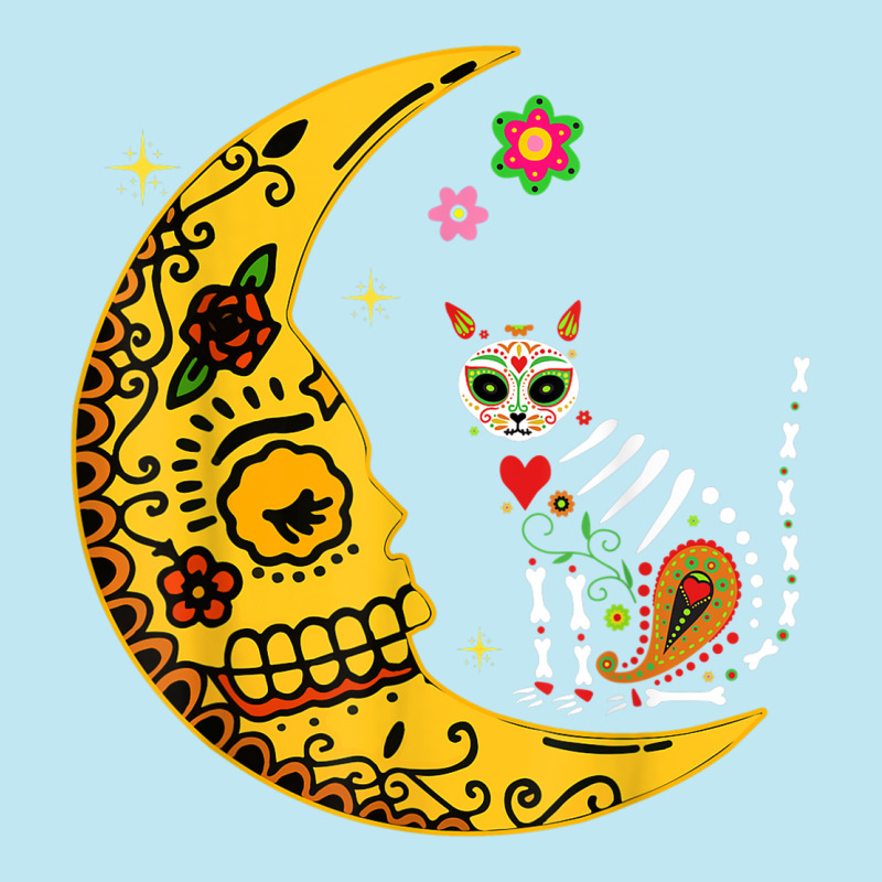 Mexican Calavera Cat With Moon Dia De Muertos Halloween Day Urban Pullover Hoodie by Bewitch | Artistshot