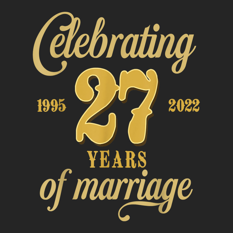 Celebrating 27 Years Of Marriage 27th Wedding Anniversary T Shirt Leatherette Tumbler by cm-arts | Artistshot