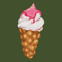 Bubble Waffle Ice Cream T  Shirt Egg Bubble Waffle Vanilla Ice Cream W Sun Shade Cap | Artistshot