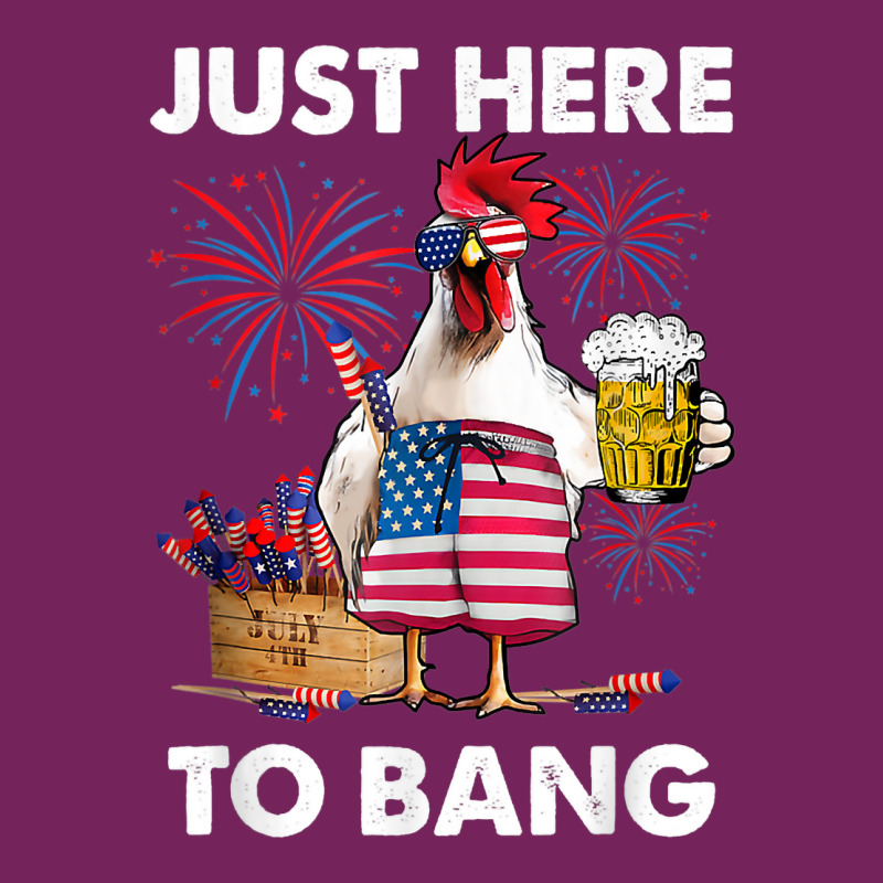 Just Here To Bang Usa Flag Funny 4th Of July Chicken Beer T Shirt Tie Dyed Bucket Hat | Artistshot