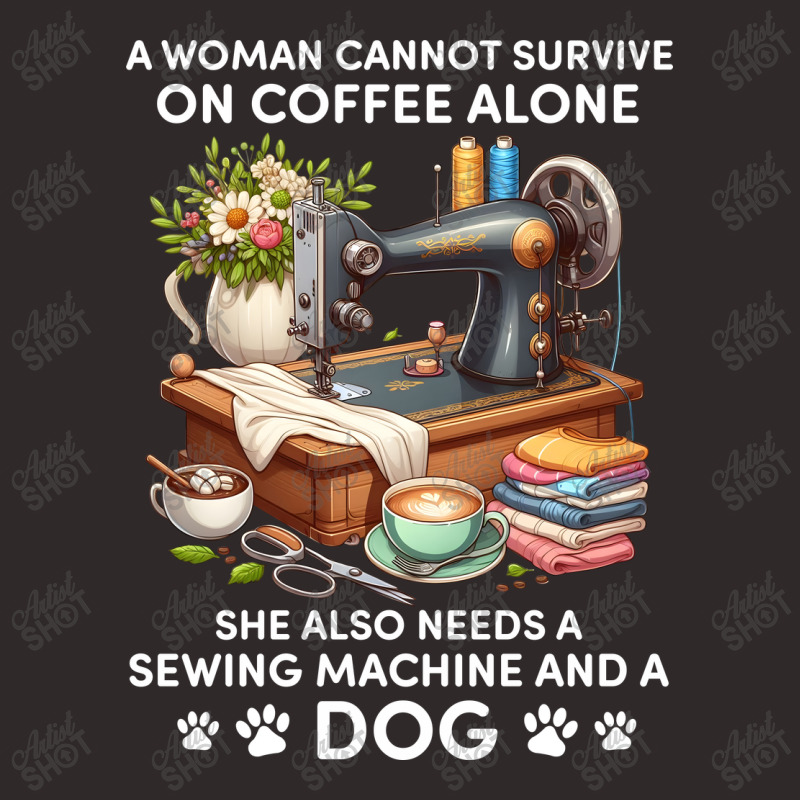 A Woman Cannot Survive On Coffee Alone Racerback Tank by NQArtist | Artistshot