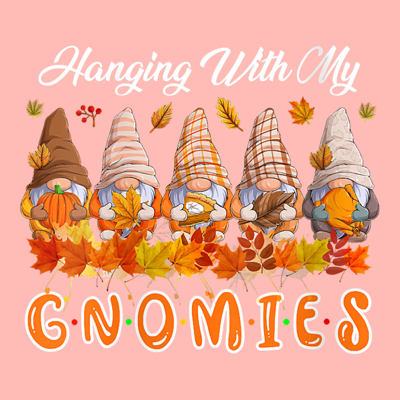 Womens Hanging With My Gnomies Five Gnomes Thanksgiving Fall Leaves V Urban Heavy T-shirt | Artistshot