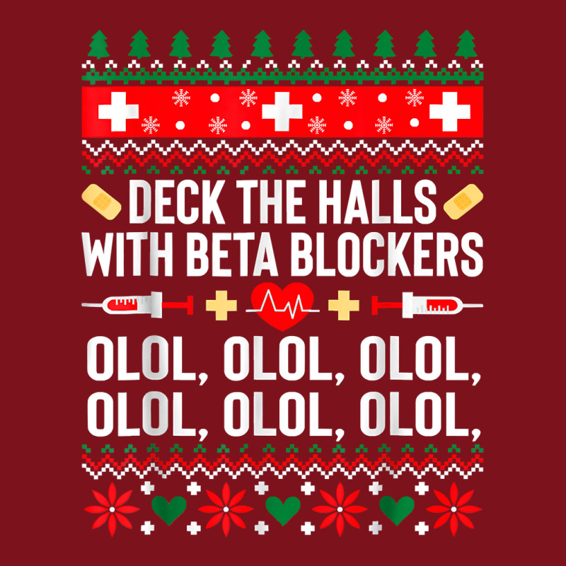 Deck The Halls With Beta Blockers Nurse Christmas Ugly Xmas T Shirt Beanie by DianneHenderson91 | Artistshot