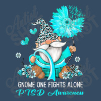 Gnome One Fights Alone Ribbon Ptsd Awareness Beanie | Artistshot