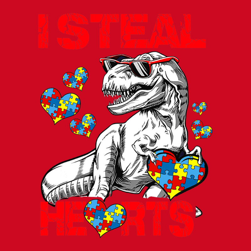 I Steal Hearts Autism Awareness Dinosaur Trex Pom Pom Beanie | Artistshot