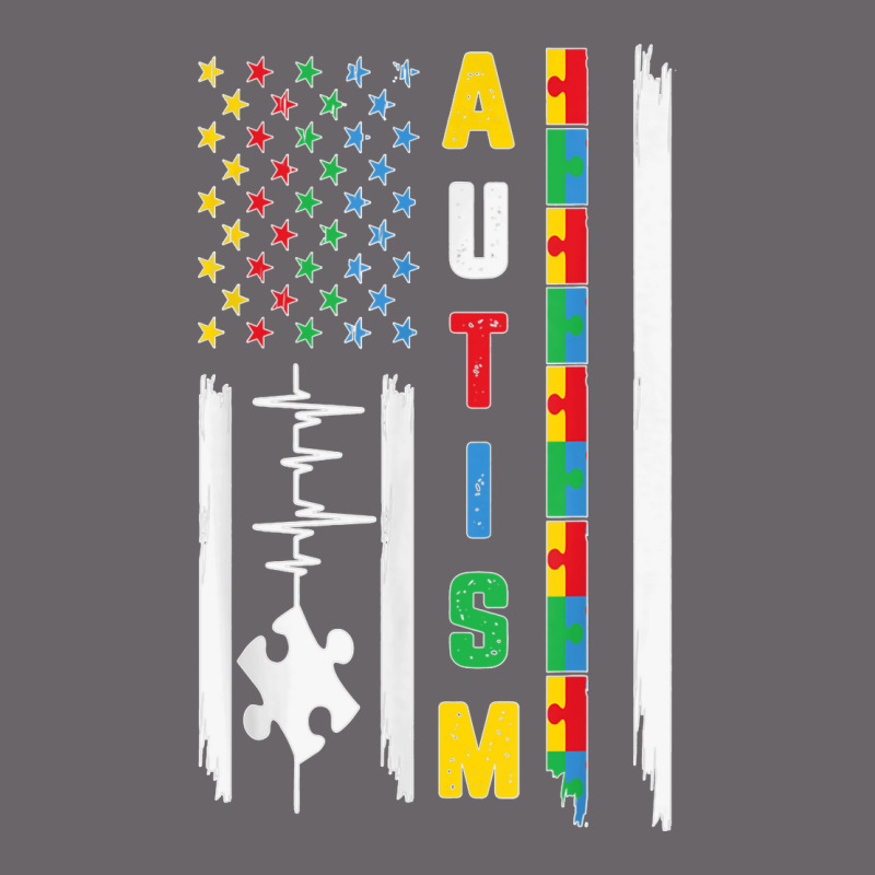 American Flag Fight Ribbon Puzzle Autism Awareness Month T Shirt Mesh Back Trucker Hat by CharlesLCross | Artistshot