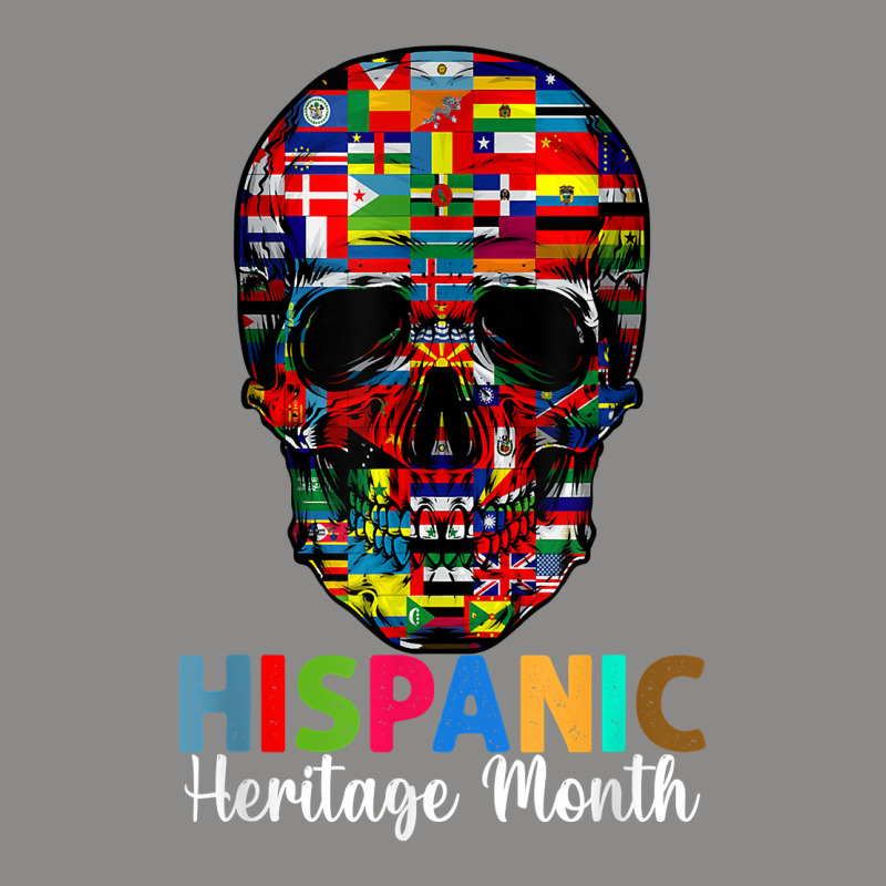 Hispanic Heritage Month Skull Latino Latin Countries Flags T Shirt Snapback Trucker Cap by graftmshindeatw | Artistshot