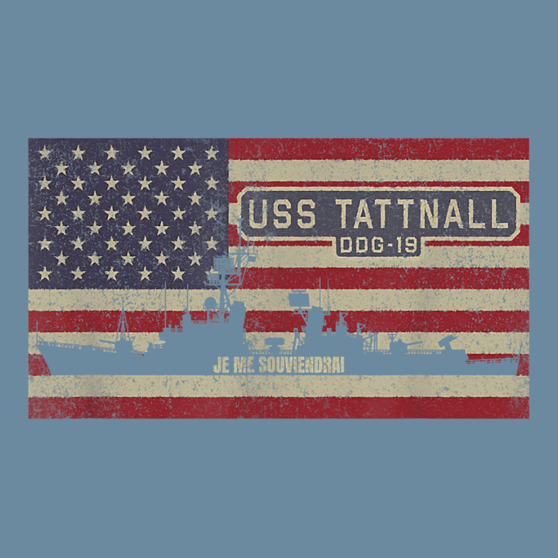 Uss Tattnall Ddg-19 Destroyer Ship Usa American Flag Urban Heavy T-shirt | Artistshot