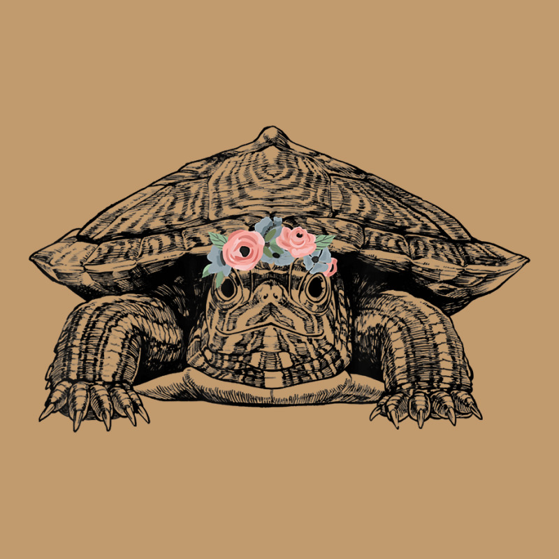 Red Eared Slider Turtle With Floral Headband Urban Pullover Hoodie | Artistshot