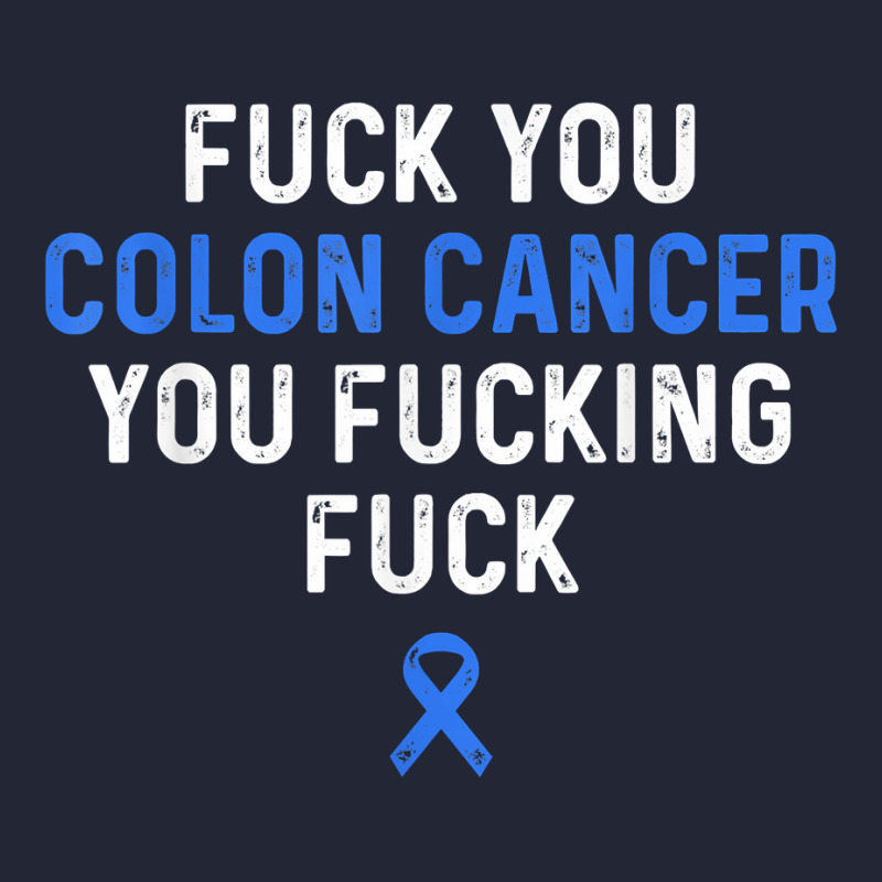 Fuck Colon Cancer Funny Awareness Blue Ribbon Women & Men T Shirt Mesh Back Trucker Hat by puawhla | Artistshot