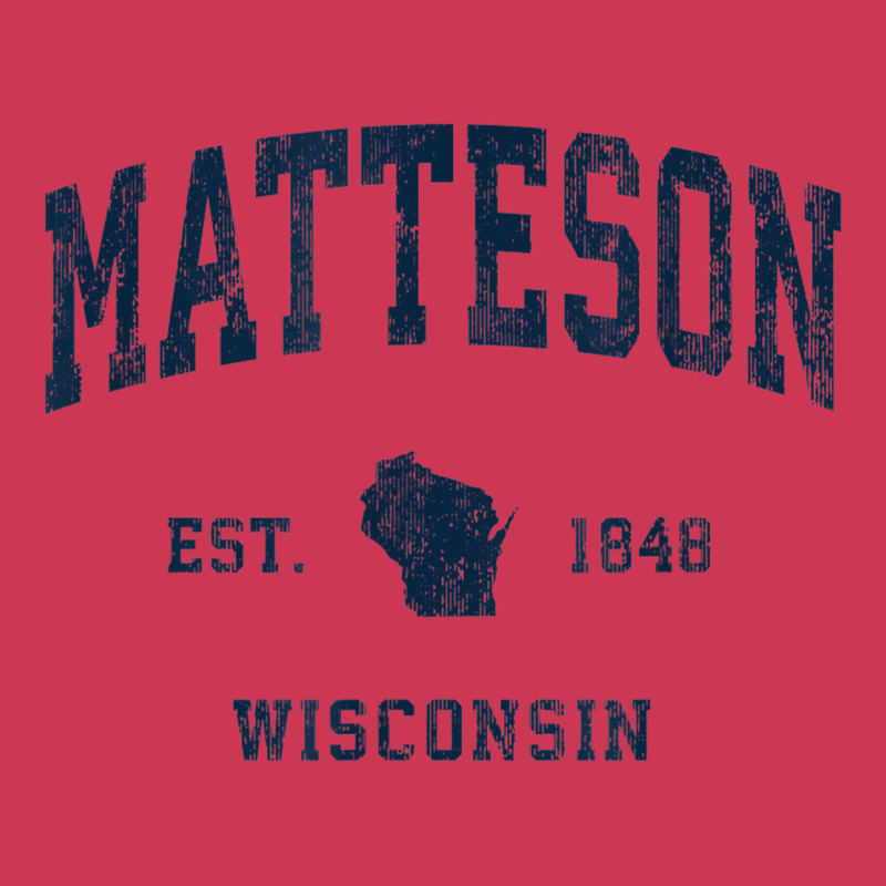 Matteson Wisconsin Wi Vintage Athletic Navy Sports Design Adjustable Baseball Cap | Artistshot