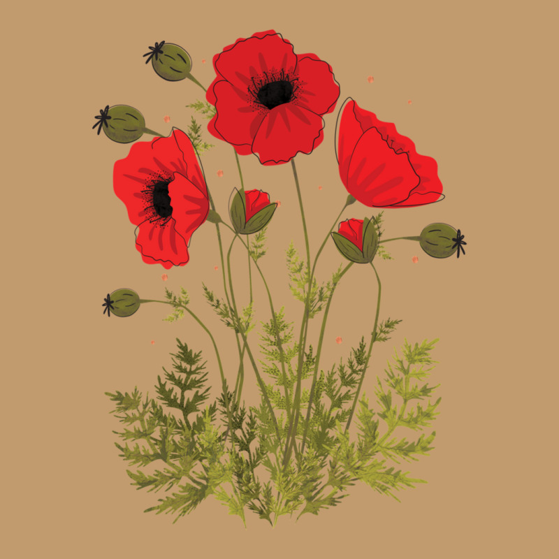 Red Poppies Vector Art Urban Pullover Hoodie | Artistshot