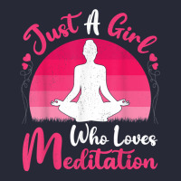 Vintage Meditation Lover Just A Girl Who Loves Meditation T Shirt Pom Pom Beanie | Artistshot