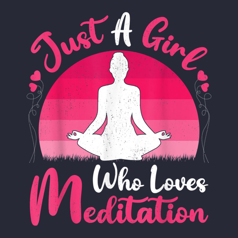 Vintage Meditation Lover Just A Girl Who Loves Meditation T Shirt Pom Pom Beanie by tognifx | Artistshot