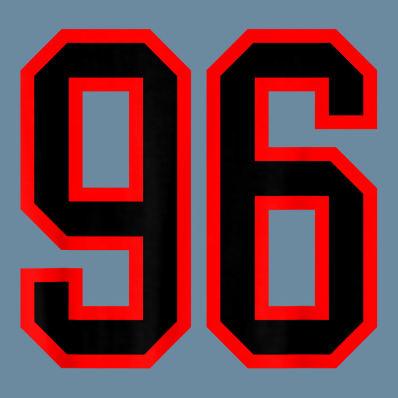 Jersey Number #96 Red Black Sports Birthday Lucky Number 96 Urban Pullover Hoodie by Queens | Artistshot