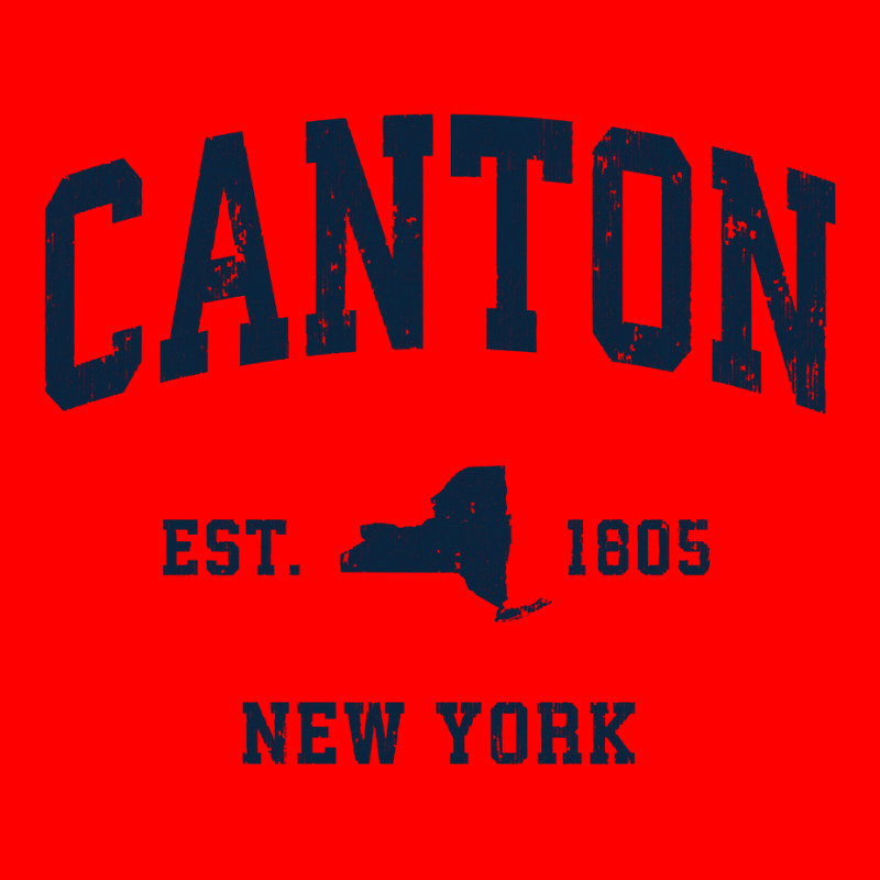 Canton New York Ny Vintage Athletic Navy Sports Design Long Sleeve T S Bomber Jacket | Artistshot