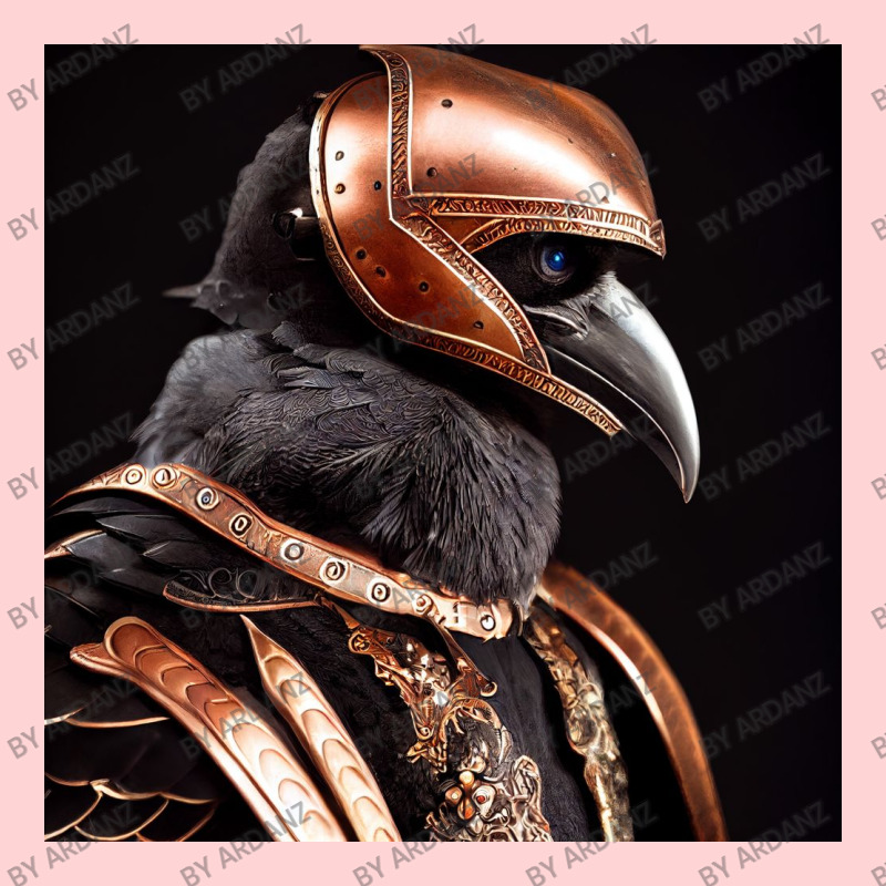 A Raven Wearing Copper, Armour And Helm Visor hat by ardanz | Artistshot