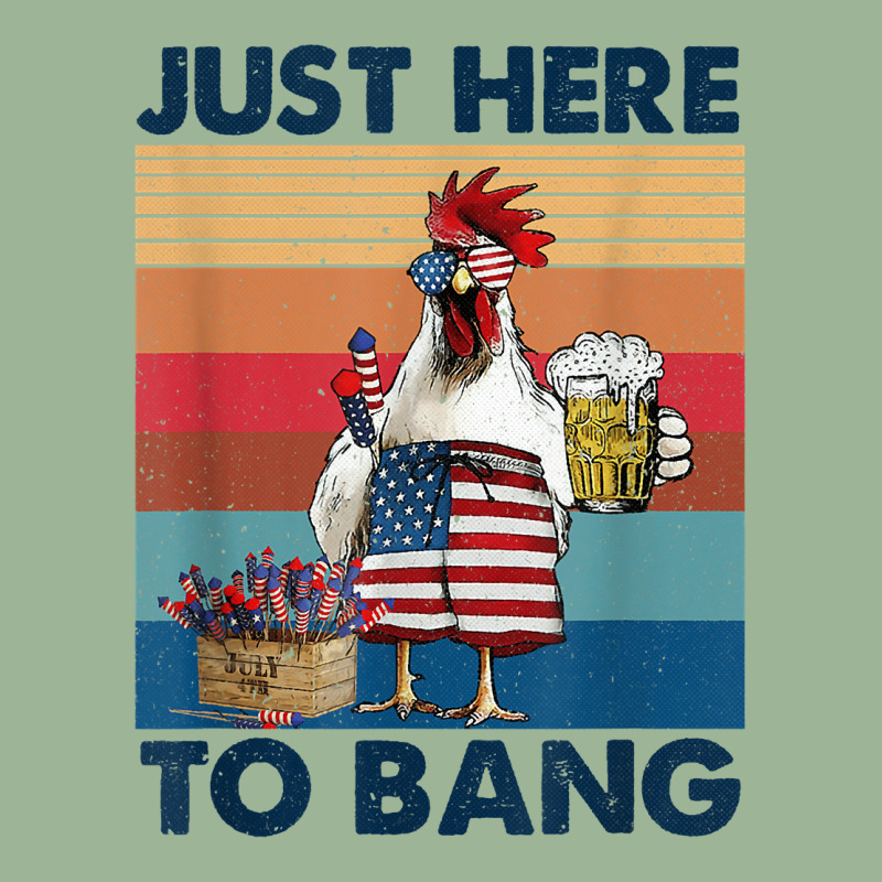 Funny 4th Of July Just Here To Bang Usa Flag Chicken Beer T Shirt Urban Heavy T-shirt | Artistshot