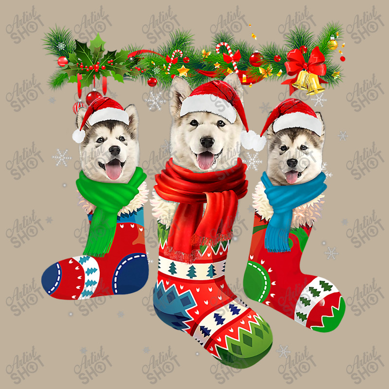 Three Alaskan Malamutes In Christmas Socks T Shirt Sun Shade Cap | Artistshot