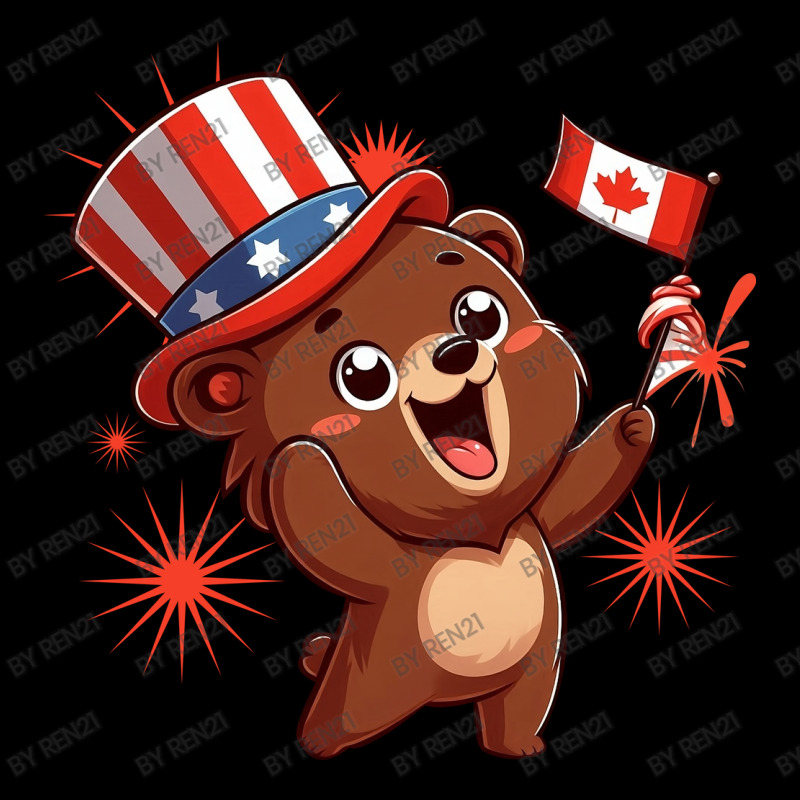 Brown Bear Is Celebrating Canada Independence Day Zipper Hoodie by ren21 | Artistshot