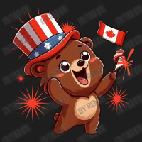 Brown Bear Is Celebrating Canada Independence Day Classic T-shirt | Artistshot