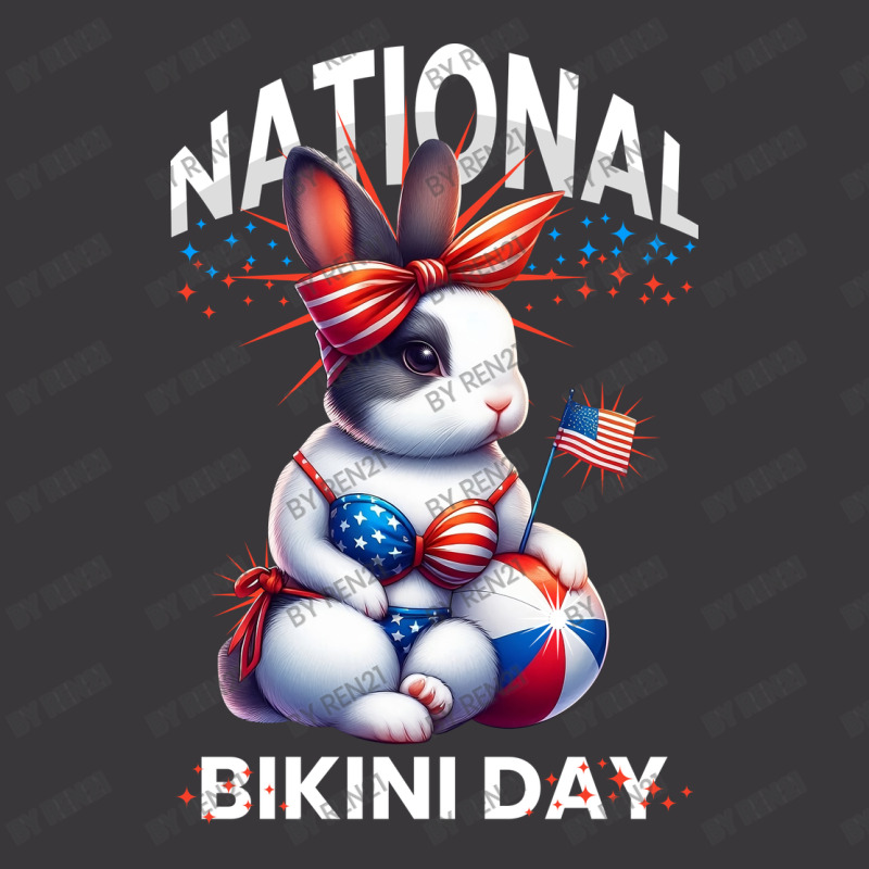 Funny Rabbit National Bikini Day Ladies Curvy T-Shirt by ren21 | Artistshot