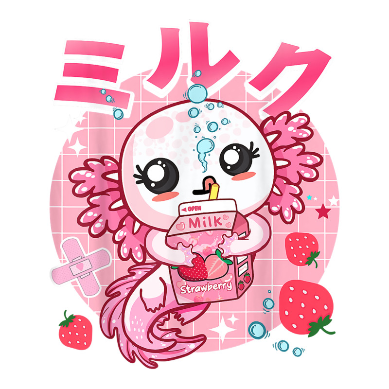 Kawaii Axolotl Strawberry Milk Shake Carton Aesthetic For Fans Bomber Jacket by BethelThrift | Artistshot