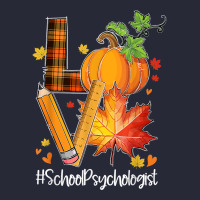 Love School Psychologist Fall Leaves Autumn Season Pumpkin T Shirt Pom Pom Beanie | Artistshot