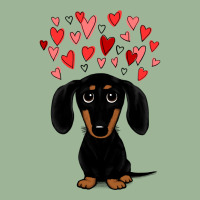 Dachshund Dog Black And Tan Dachshund With Valentine Hearts Cute Carto Urban Pullover Hoodie | Artistshot