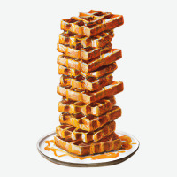 Tall Stack Of Waffles And Syrup Urban Pullover Hoodie | Artistshot