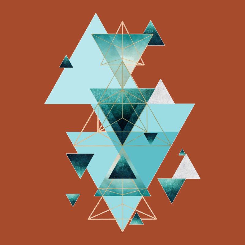 Geometric Triangle Compilation In Teal Leatherette Tumbler | Artistshot