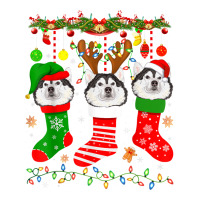 Alaskan Malamute Dog In Christmas Socks Lights Xmas Bomber Jacket | Artistshot