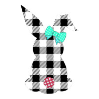 Easter Bunny Black And White Plaid Rabbit Happy Egg Hunt Bomber Jacket | Artistshot