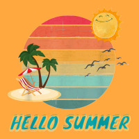 Hello Summer Vacation Palm Tree Sun Birds And Sea Foam Trucker Hat | Artistshot