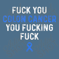 Fuck Colon Cancer Funny Awareness Blue Ribbon Women & Men Dyed Cap | Artistshot