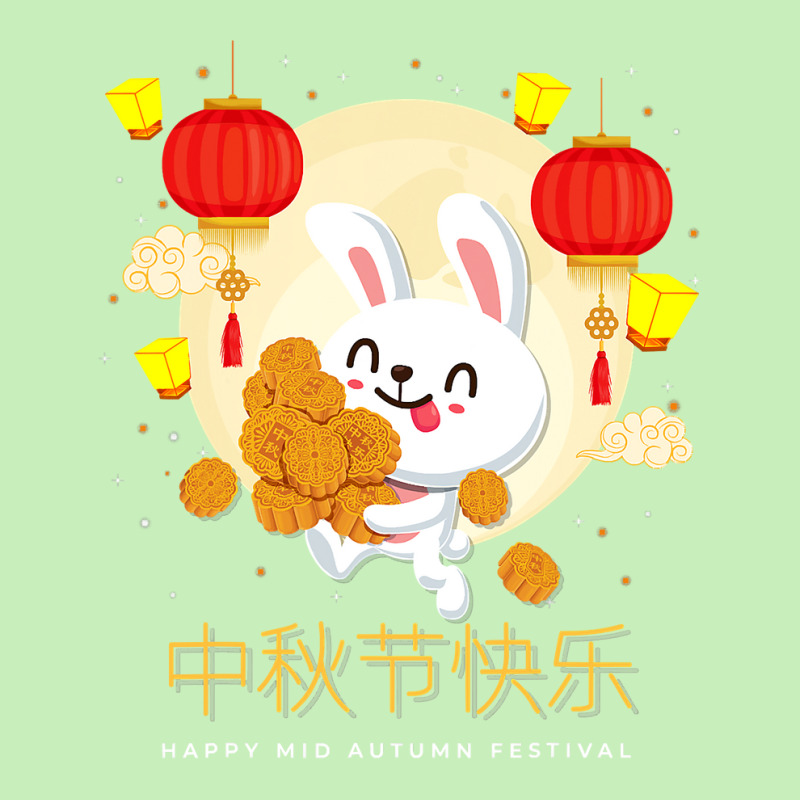 Moon Cake Chinese Festival Mid Autumn Cute Rabbit Bunny Urban Heavy T-shirt | Artistshot