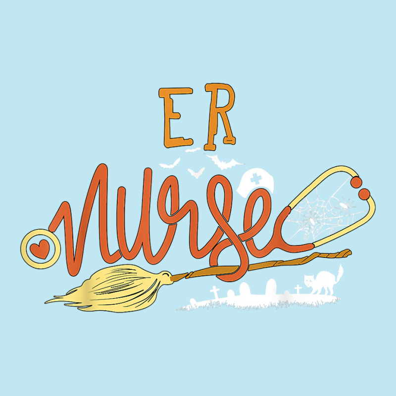 Er Nurse Halloween Ed Emergency Room Nursing Witch On Broom T Shirt Urban Heavy T-shirt | Artistshot