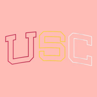 Usc Womens Tricolor Curved Block Cardinal Gold White V-neck Urban Heavy T-shirt | Artistshot