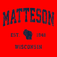 Matteson Wisconsin Wi Vintage Athletic Navy Sports Design Bomber Jacket | Artistshot