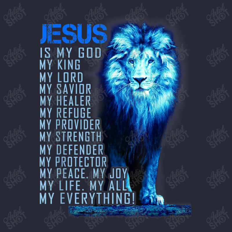 Jesus Is My God King My Lord My Savior Blue Lion Christian Graphic Pom Pom Beanie by Aria-Proctor | Artistshot