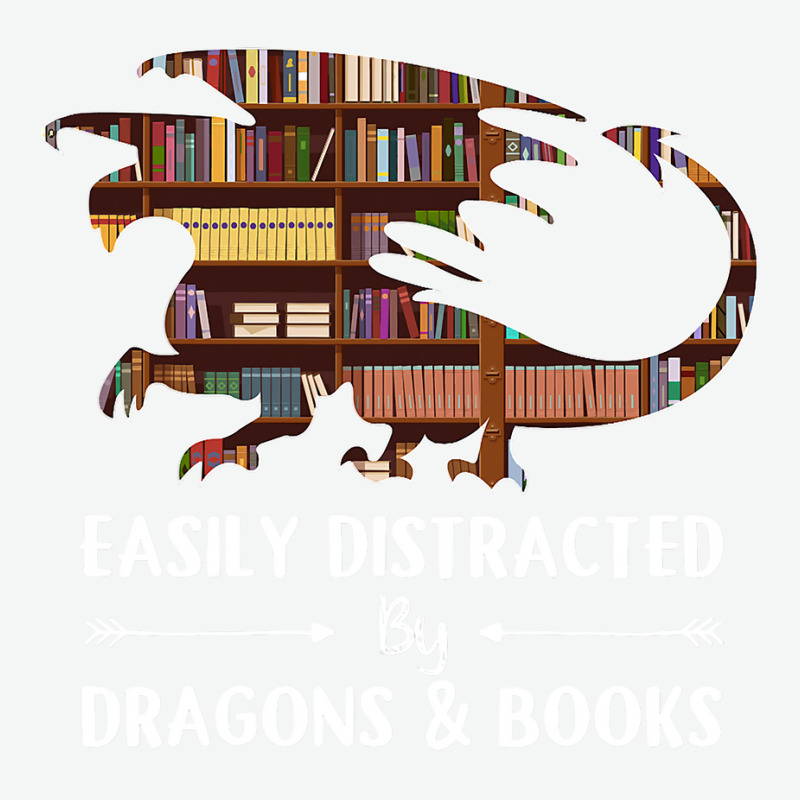 Easily Distracted By Dragon And Books Funny Urban Heavy T-shirt | Artistshot