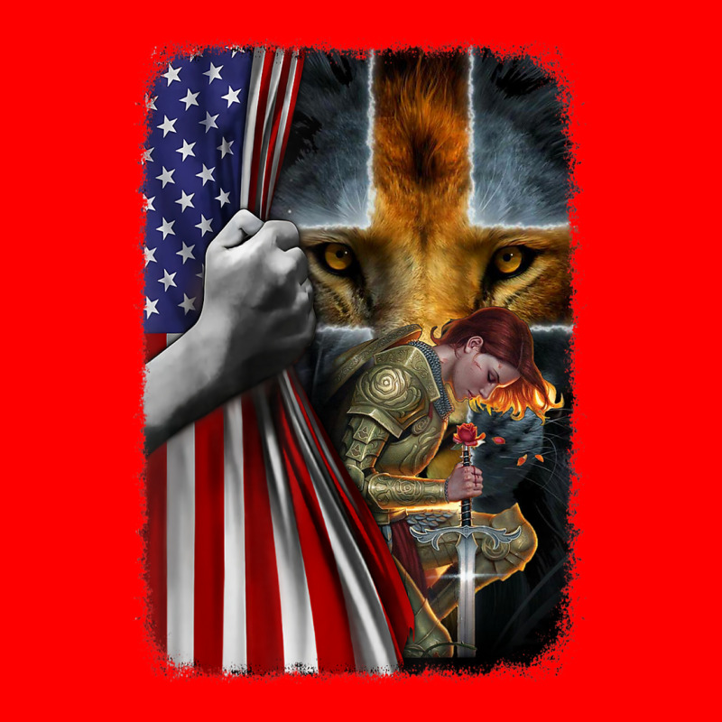 Woman Warrior Of Christian Jesus Lion American Cross Flag Bomber Jacket | Artistshot