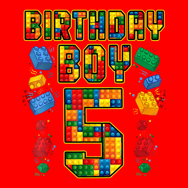 5th Birthday Master Builder 5 Years Old Block Building Boys Bomber Jacket | Artistshot