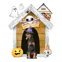 Funny Halloween Dobermann Dog T  Shirt Halloween Dobermann Dog Witch H Bomber Jacket | Artistshot