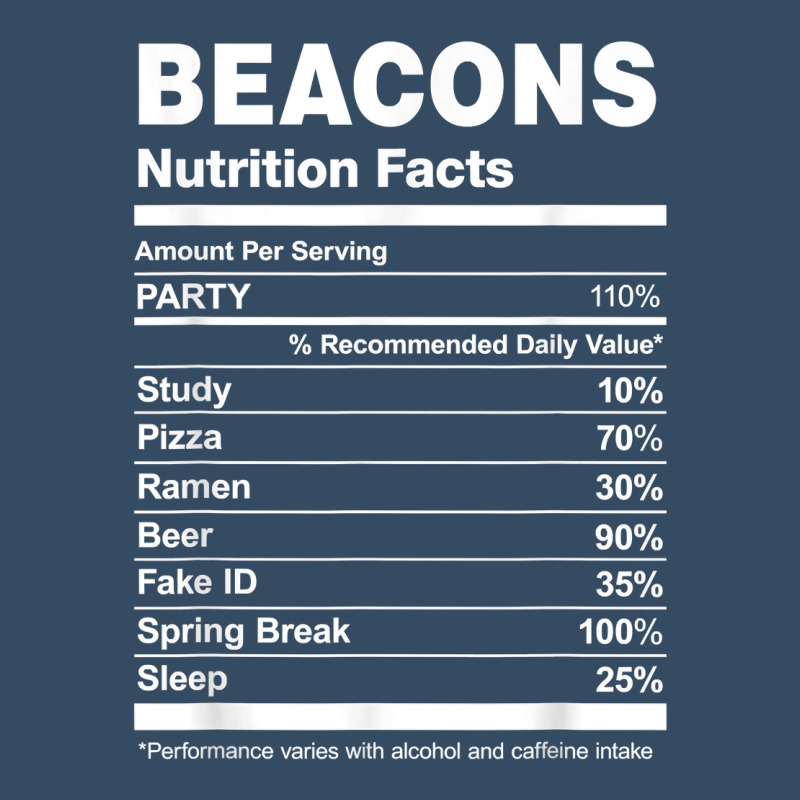 Beacons Nutrition Facts College University T Shirt Beanie by hankeajrippleex5 | Artistshot