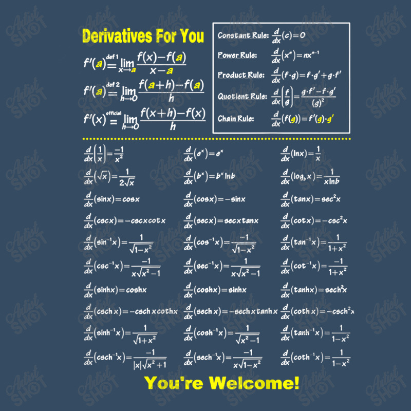 Derivatives For You You’re Welcome Funny Math Graphic Music Beanie by Aria-Proctor | Artistshot