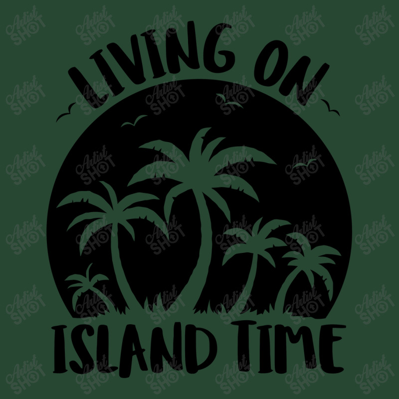 Living On Island Time Palm Trees And Sunset Black Retro Trucker Cap by satekiong | Artistshot