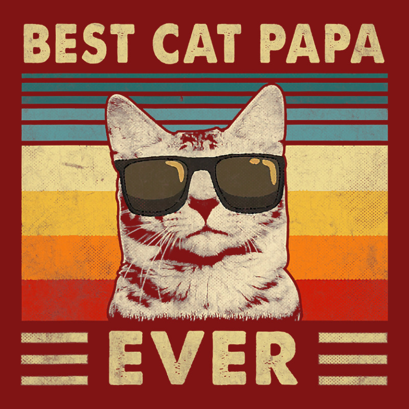 Best Cat Papa Ever  Vintage Retro Cat Dad Father Day Snapback Trucker Cap | Artistshot