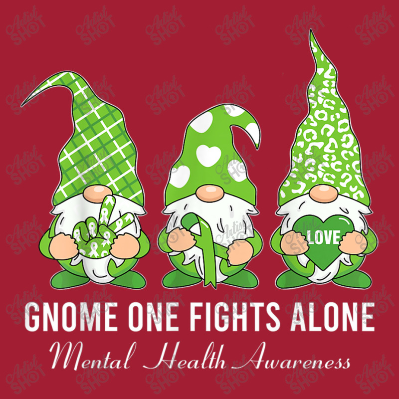 Green Ribbon Gnome One Fights Alone Mental Health Awareness Mesh Back Trucker Hat by NathanielDesign | Artistshot