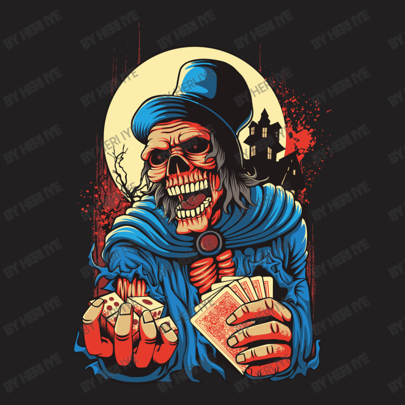 Scream Skull Catch Dice And Playing Card T-shirt | Artistshot